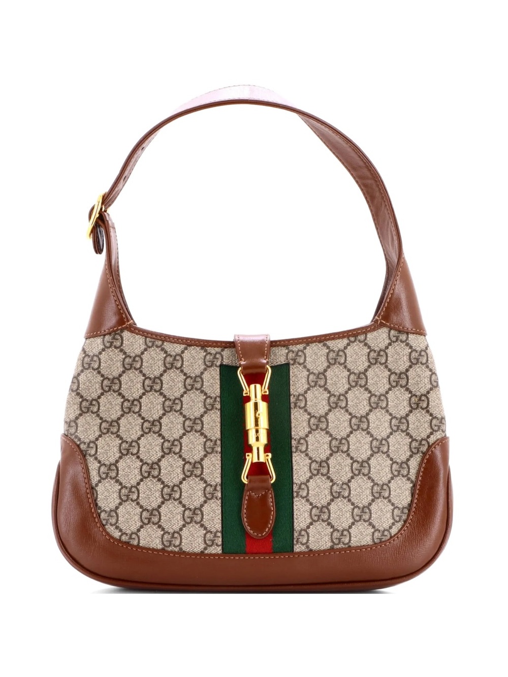 Gucci 1961 GG Coated Canvas and Leather Jackie Small Hobo Bag